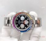 Replica Rolex Daytona Stainless Steel Rainbow Chronograph Watch 40mm